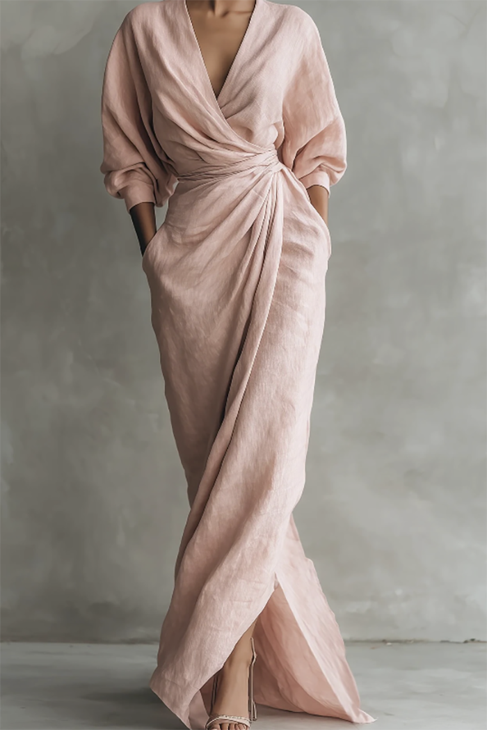 Ruched Waist Pocket Maxi Dress