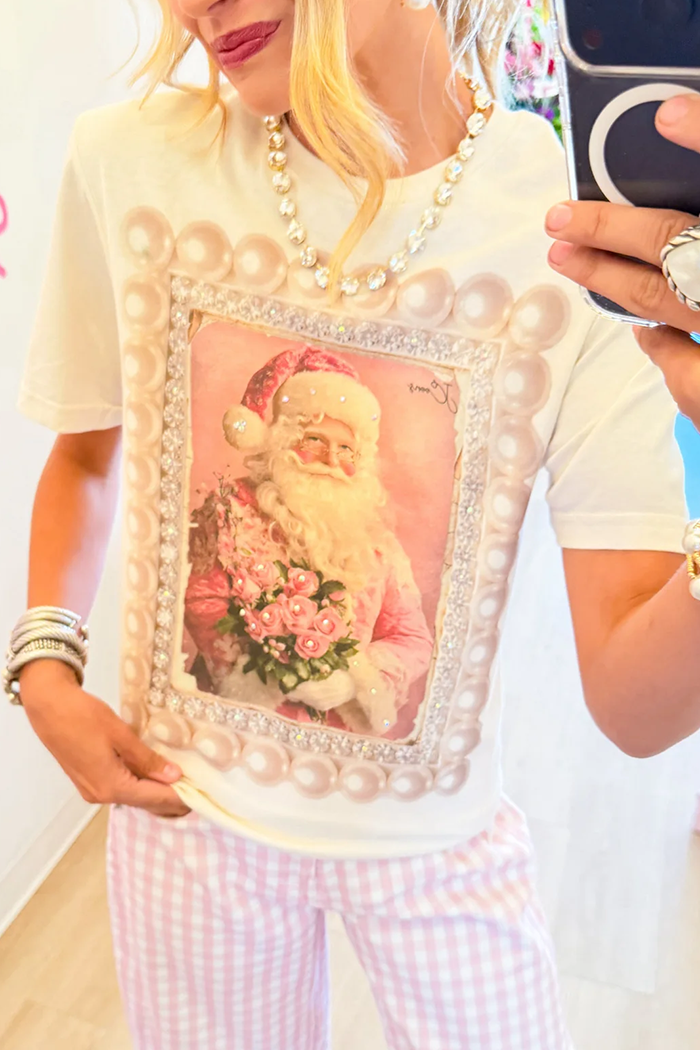 Pearl Floral Santa Graphic Tee
