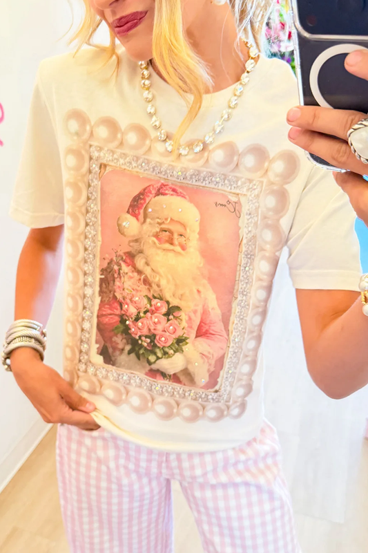 Pearl Floral Santa Graphic Tee