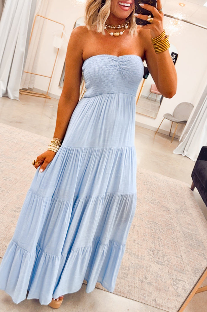 Bandeau Tiered Maxi Dress