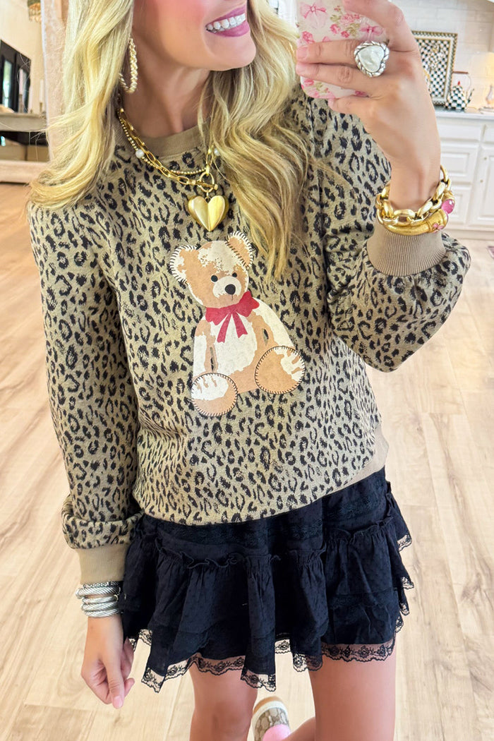 Casual Leopard Bear Sweatshirt