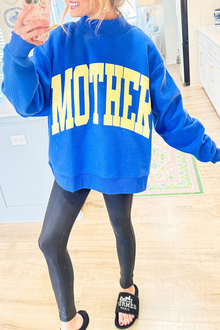 Polka Dot Print Reversible Mockneck Sweatshirt