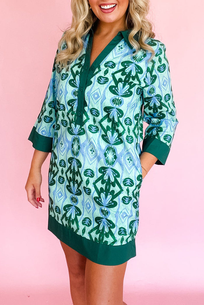 Casual Bold Printed Pocket Dress