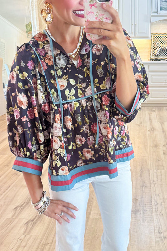 Casual Vintage Floral Top