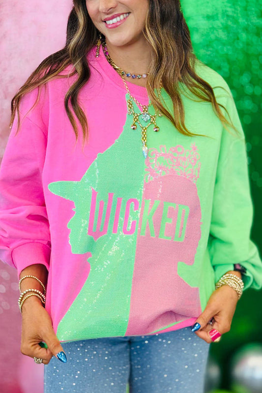Casual Color Blocking 'Wicked' Sweatshirt
