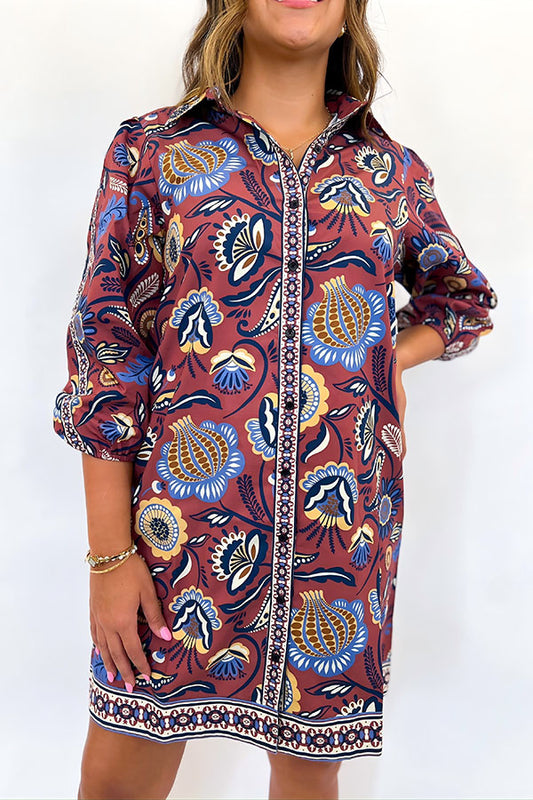 Floral Print Button Dress