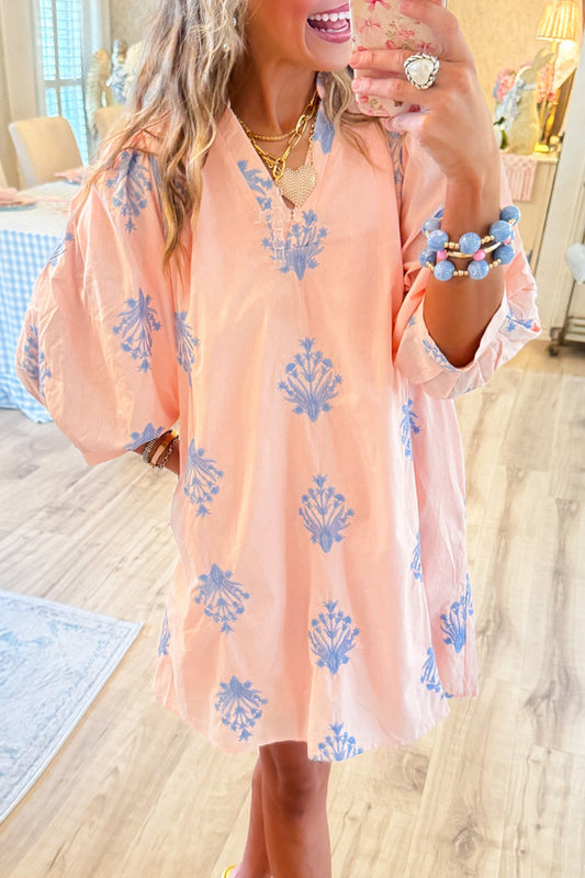 3/4 Puff Sleeve Mini Dress