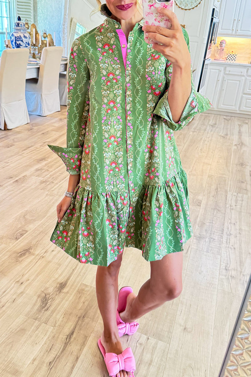 Floral Button Up Pocket Dress