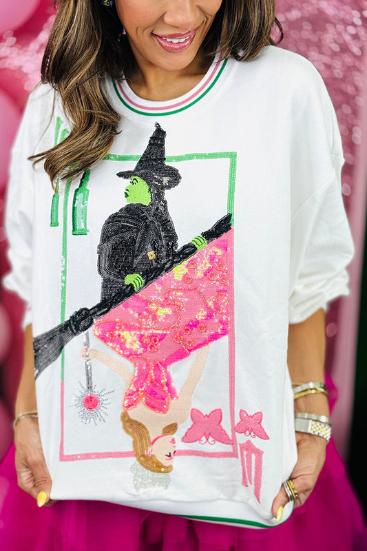Casual Witch Sequins Sweatshirt