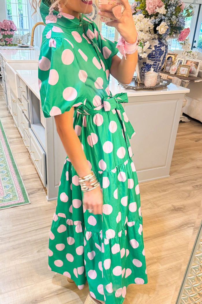 Polka Dot Puff Sleeve Dress