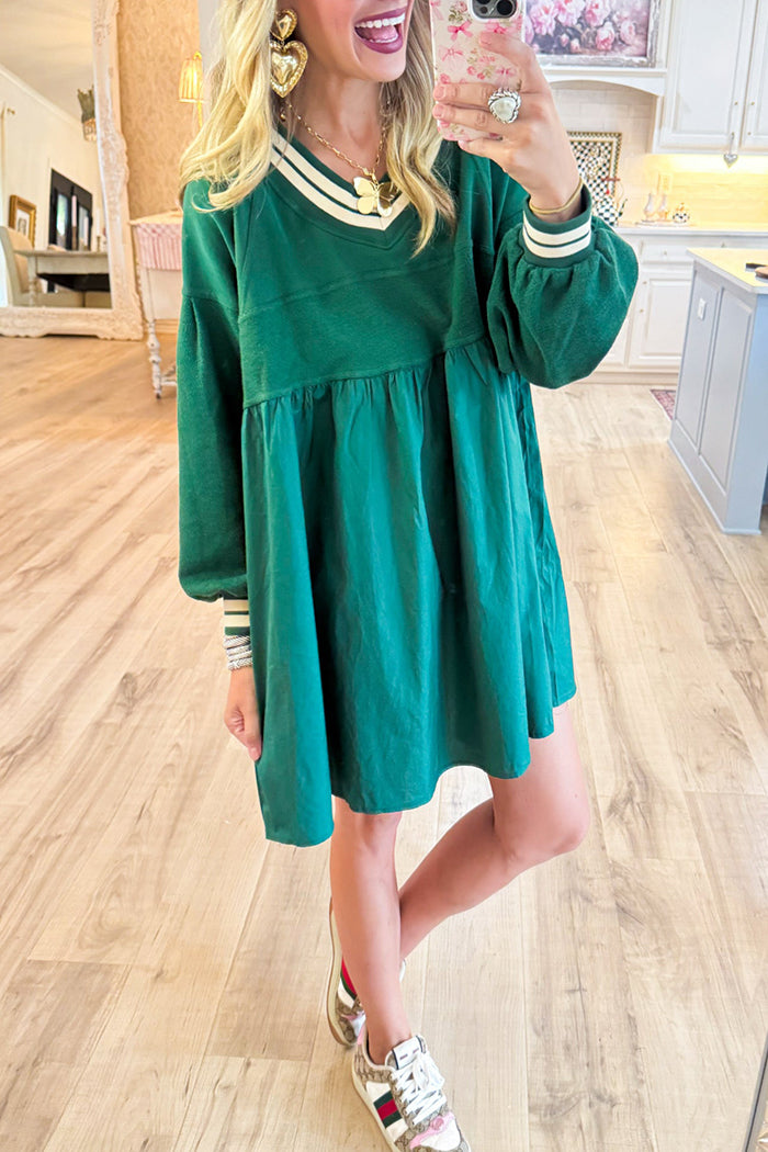 Long Sleeves Flare Babydoll Dress