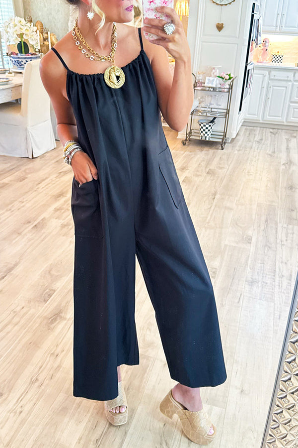 Casual Drawstring Pocket Jumpsuit