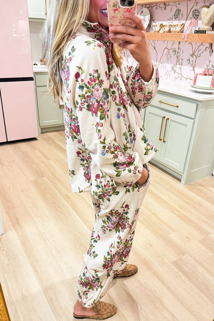 Ivory Floral Pocket Pant Set