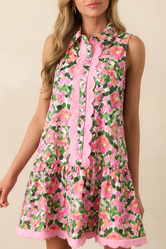 Sleeveless Floral Pocket Dress