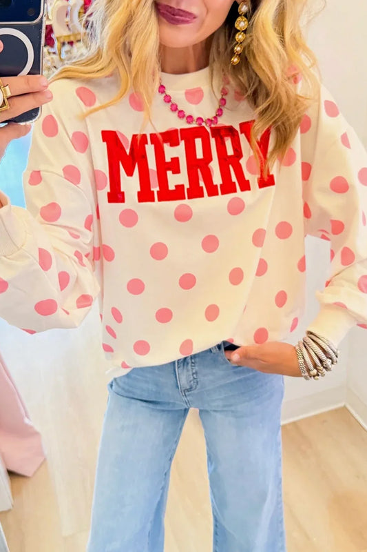 Merry Polka Dot Sweatshirt