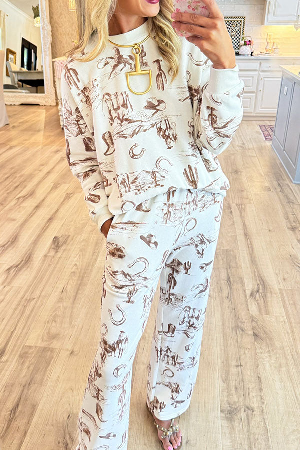 Western Print Two Piece Set