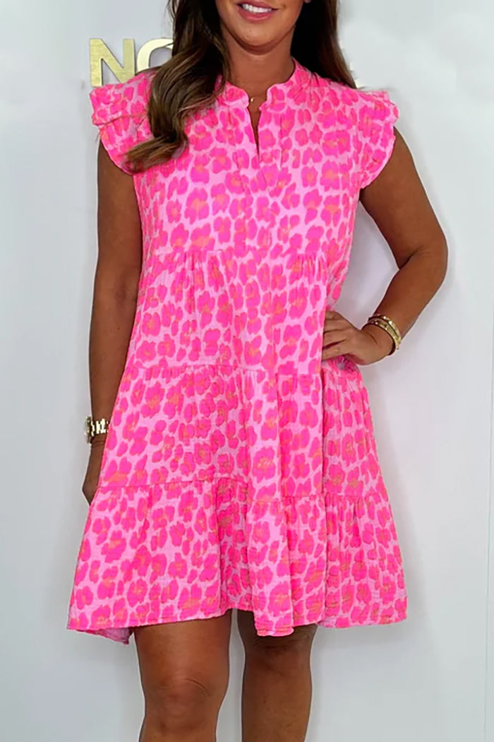 Neon Pink Leopard Swing Dress