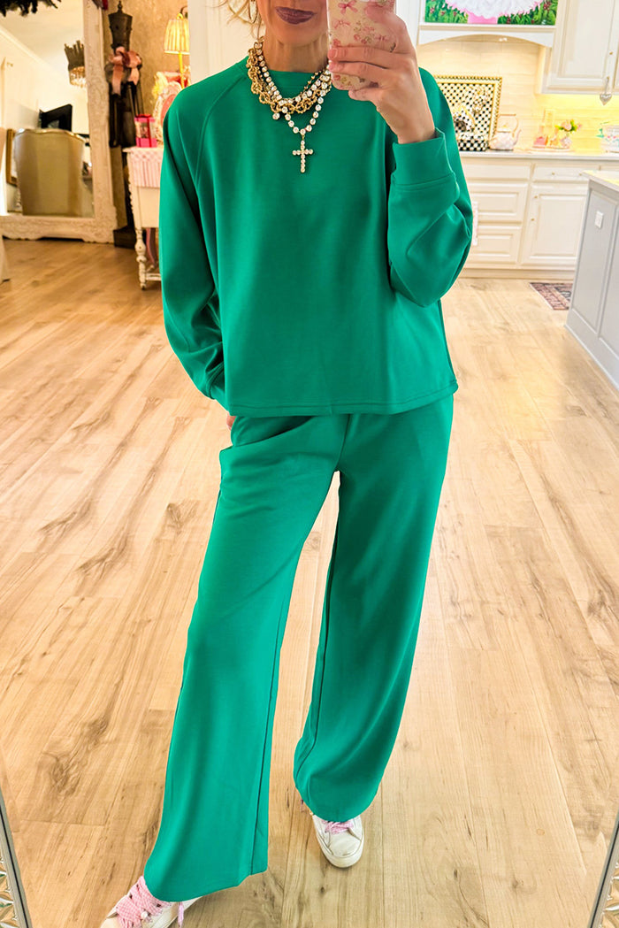 Casual Scuba Pullover Pants Set