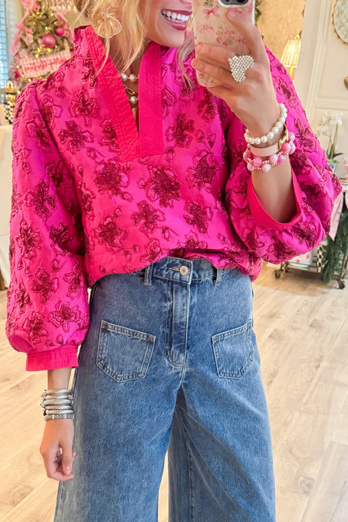Pink Puff Sleeve Top