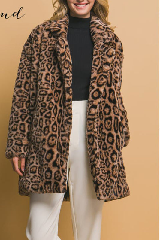 Leopard Faux Fur Jacket