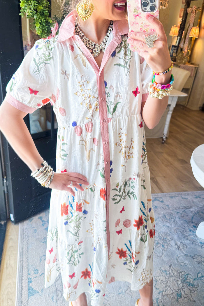 Floral Tiered Midi Dress