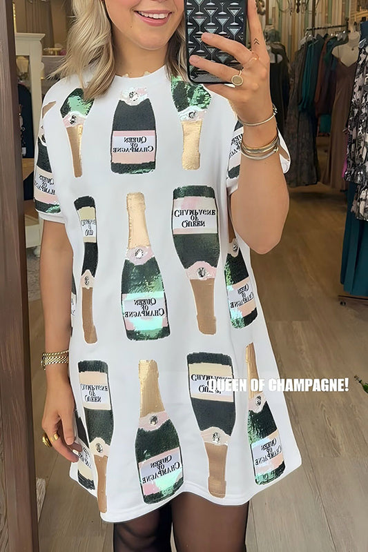Scattered Champagne Bottle Dress