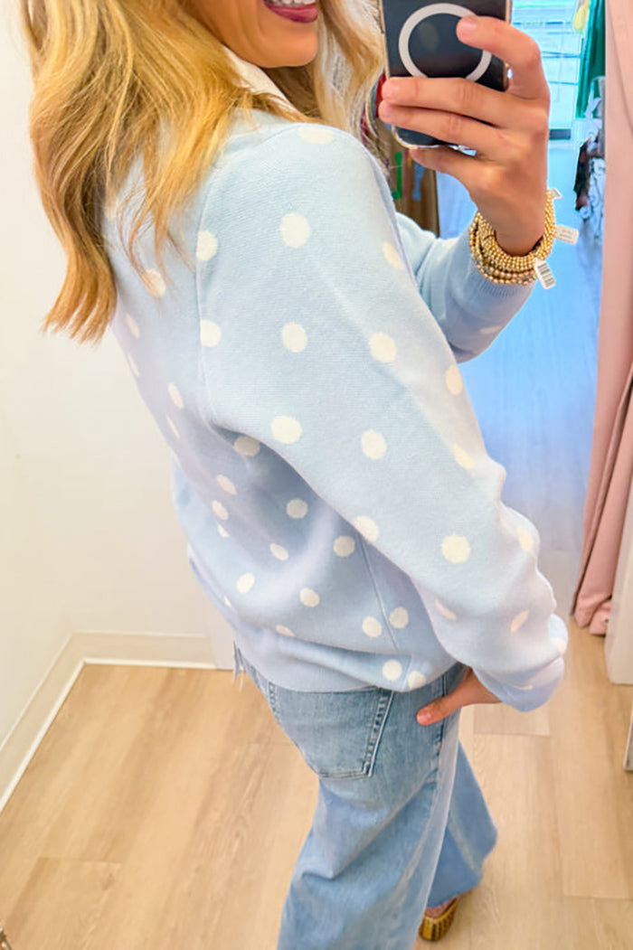 Polka Dot Long Sleeve Cardigan