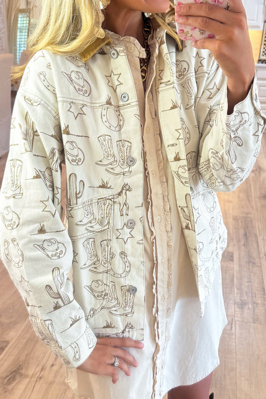 Washed Western Graphic Jacket
