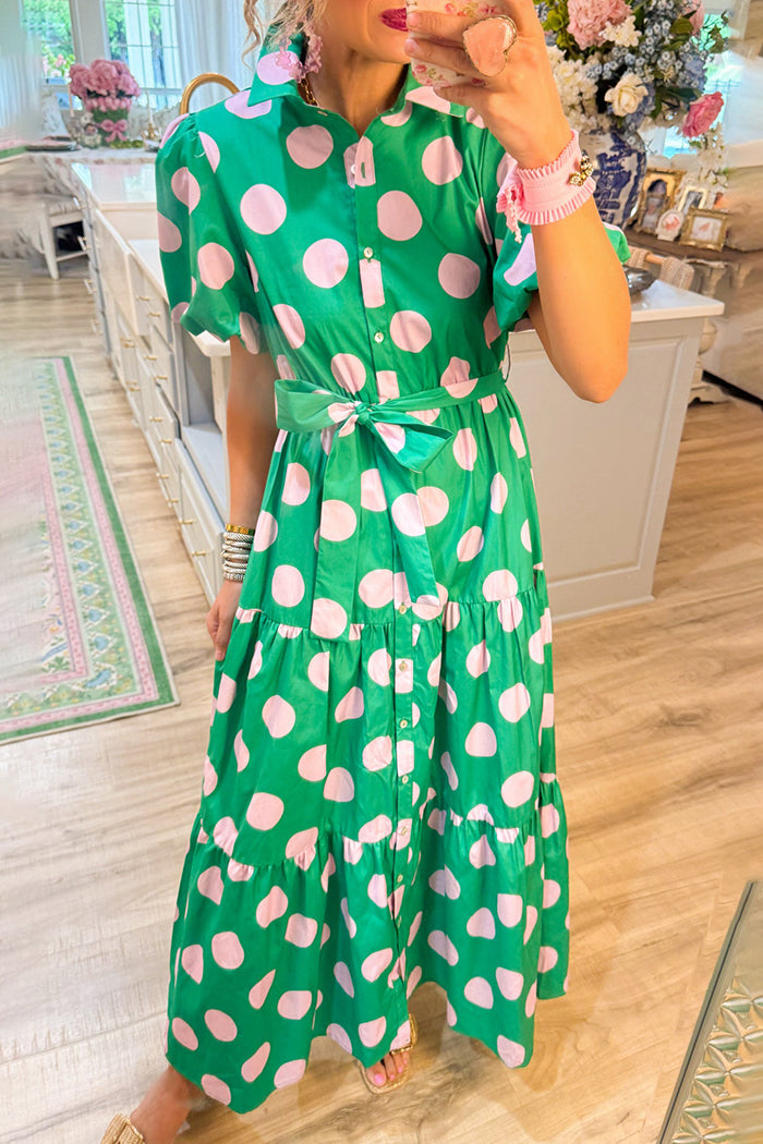 Polka Dot Puff Sleeve Dress