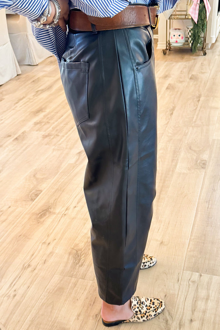 Black Faux Leather Pants