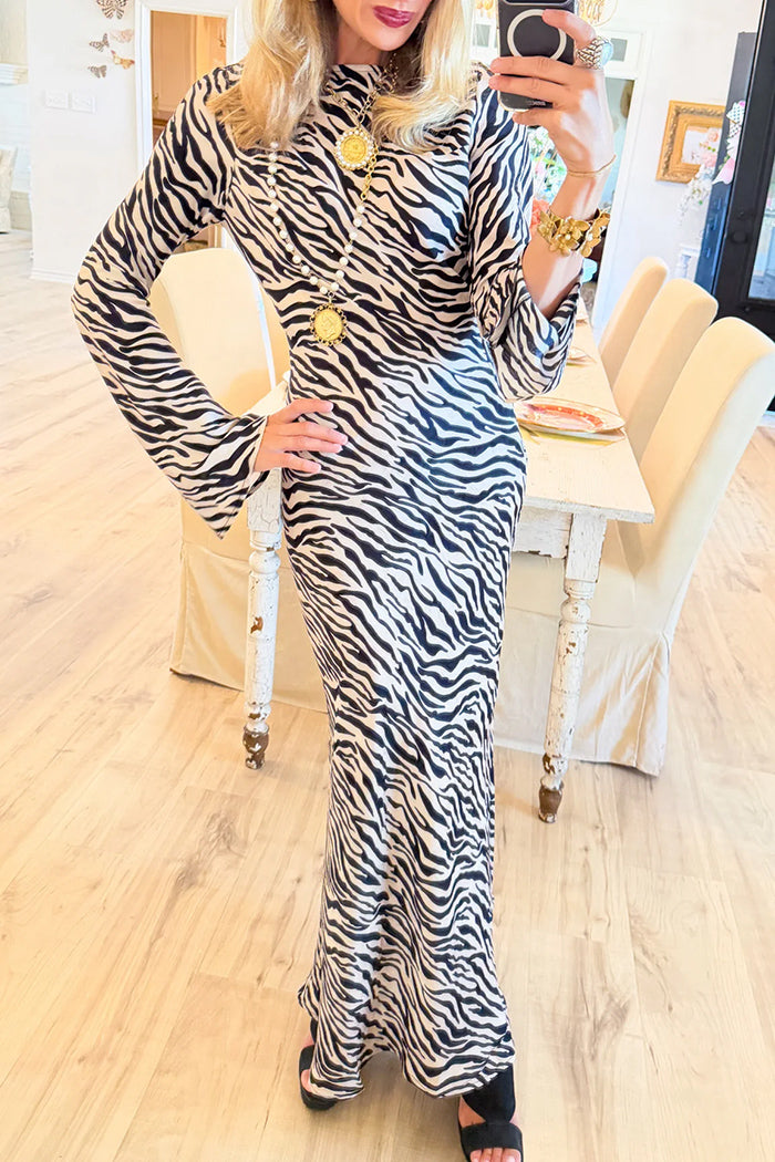 Black Zebra Maxi Dress