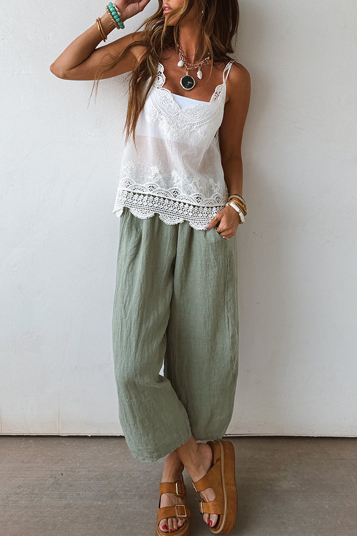 Scallop Trim Cami Balloon Pant Set