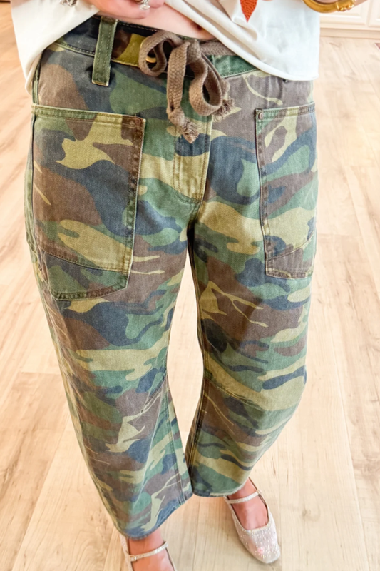 Risen Camo Barrel Jeans