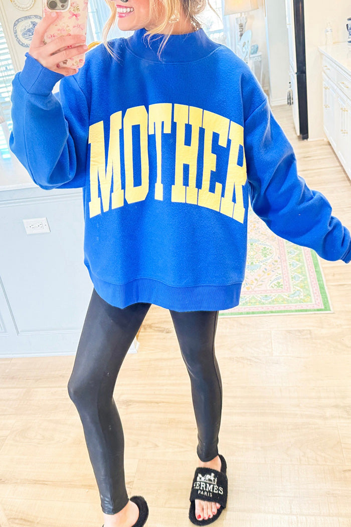 Polka Dot Print Reversible Mockneck Sweatshirt