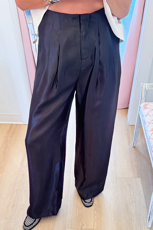 Black High Waisted Wide Leg Pants