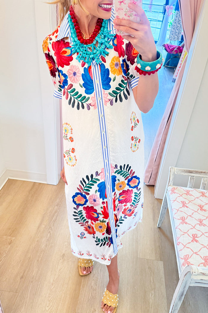 Botanical Printed Midi Dress