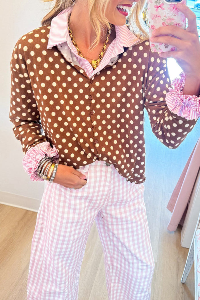 Long Sleeve Polka Dot Top