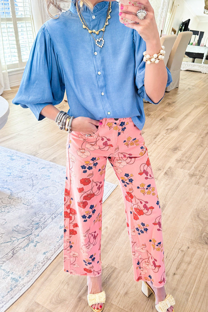 Floral Wide Leg Jeans
