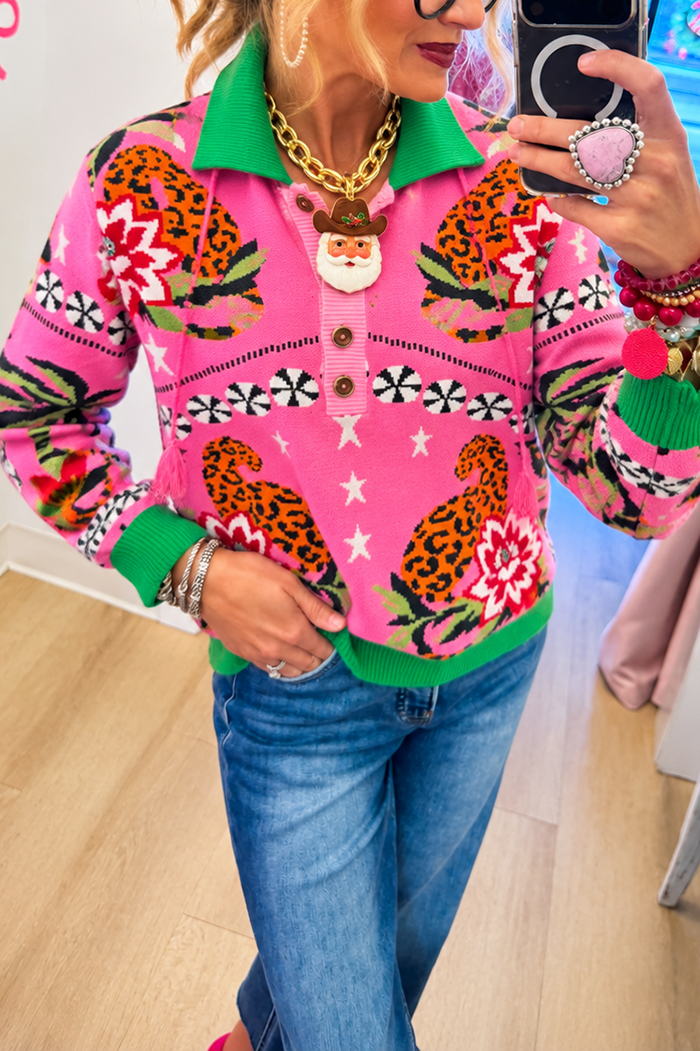Casual Animal Pattern Knit Sweater