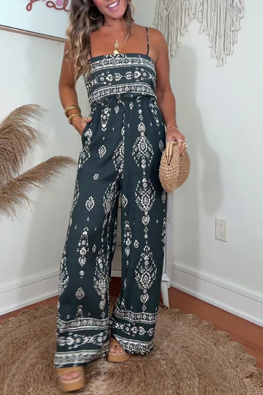 Bohemia Print Sleeveless Jumpsuit