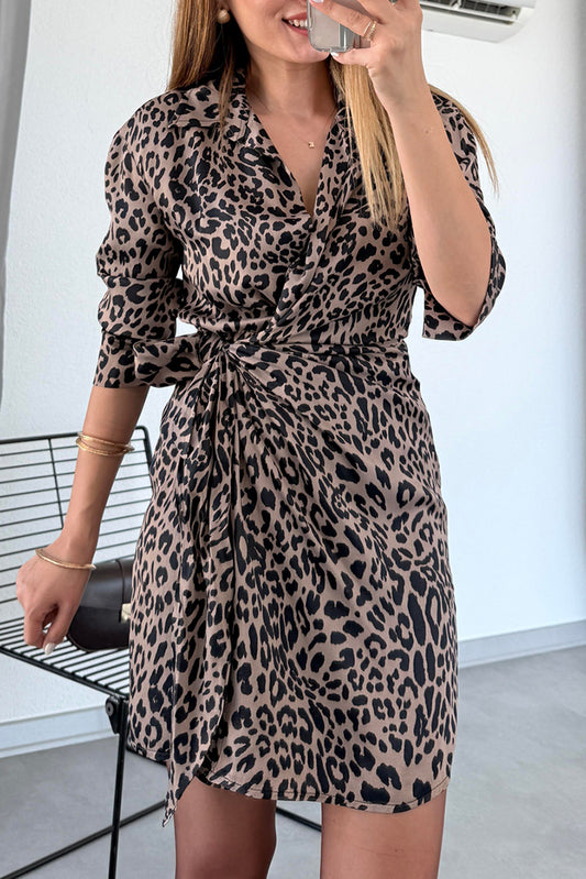 Leopard Print Wrap Dress
