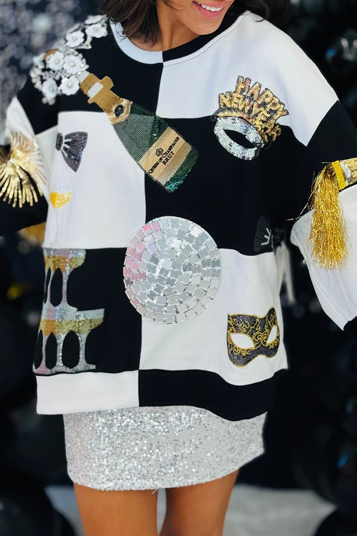 Black White Statement Top