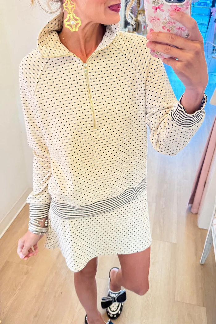 Ivory Black Polka Dot Skort