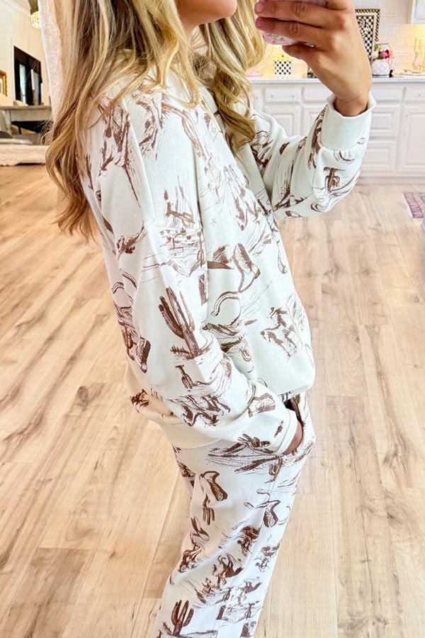 Western Print Two Piece Set