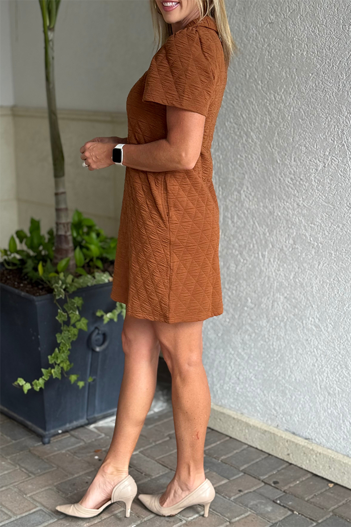 Quilted Collared Pocket Dress