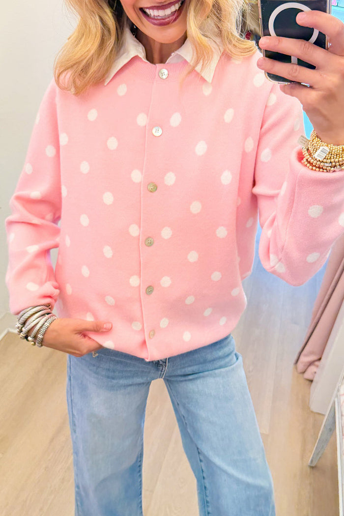 Polka Dot Long Sleeve Cardigan