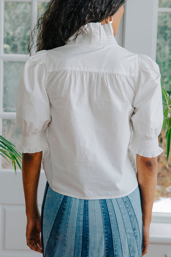 Ruffled Puffed Short Sleeve Top