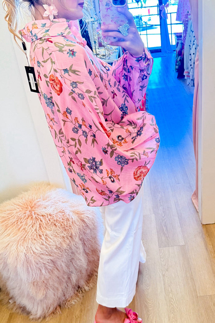 Dolman Sleeve Button Up Top