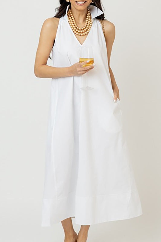 Sleeveless A-Line Pocket Maxi Dress