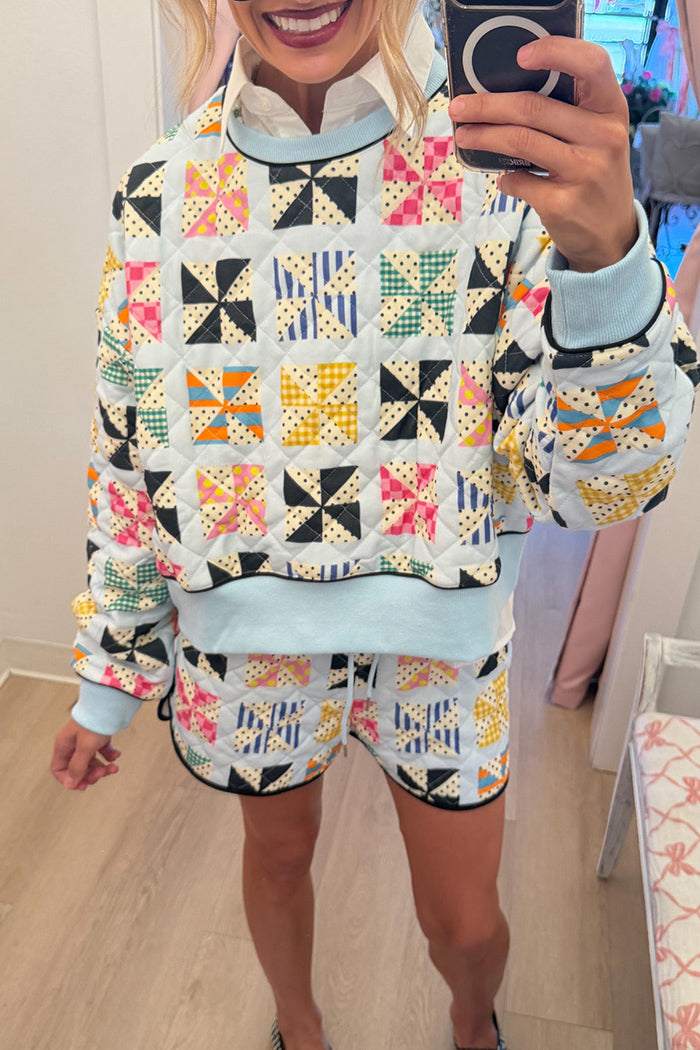Colorful Patchwork Quilted Set